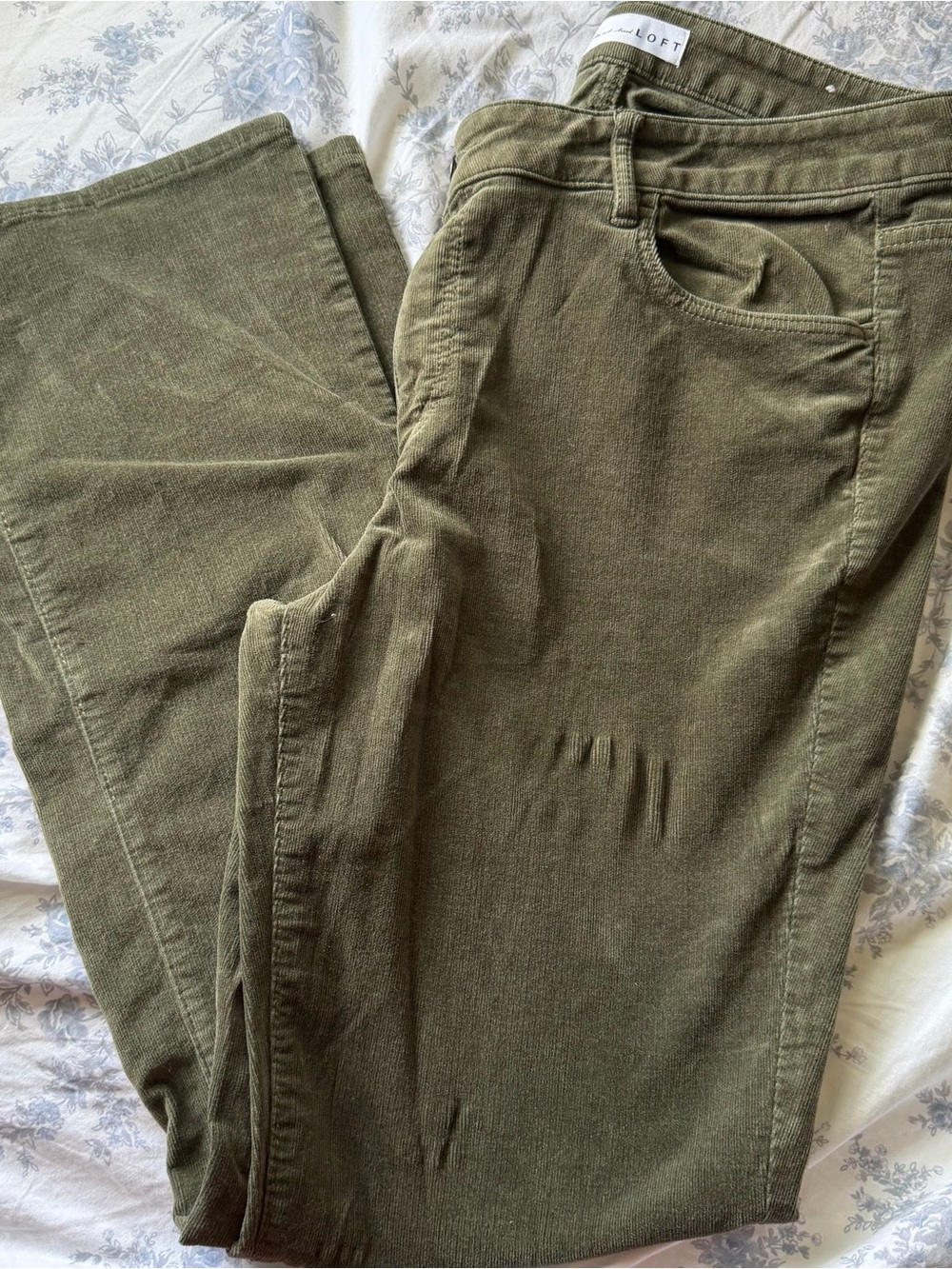 LOFT Olive Green Boot Cut Pants
